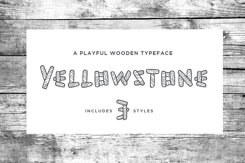 yellowstone wood typeface wood font