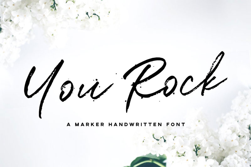you rock handwritten marker font