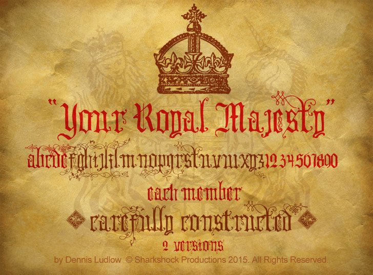 your royal majesty wood font