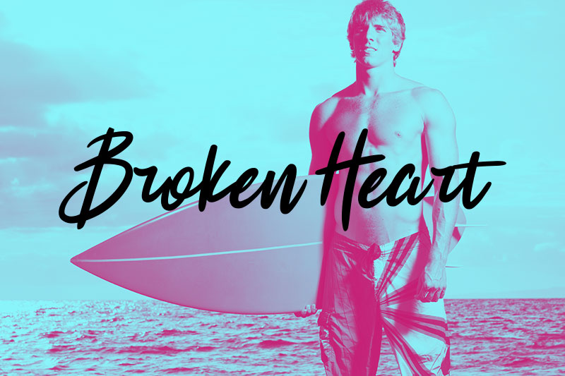 broken heart surf font