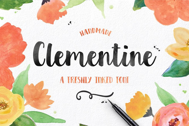 clementine script tiki font
