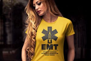 FREE Young Woman T-Shirt Mockup PSD Template