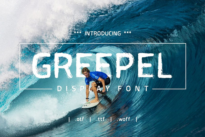 greepel grunge surf font