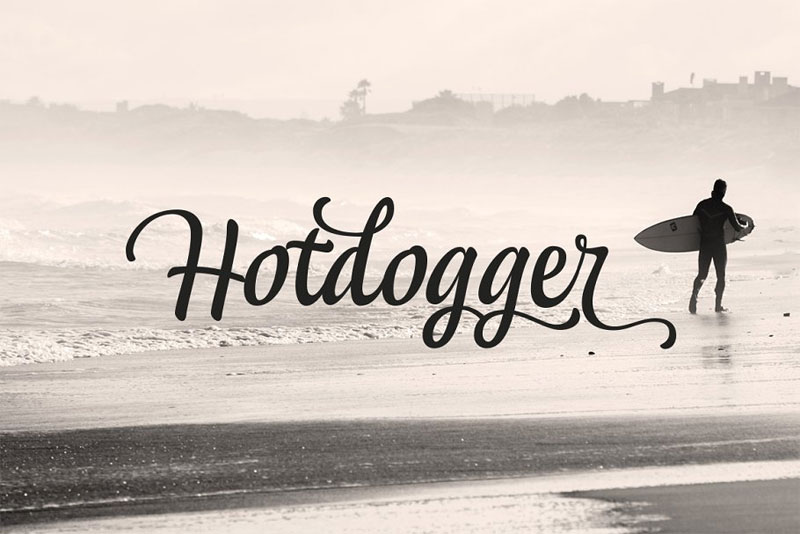 hotdogger script surf font