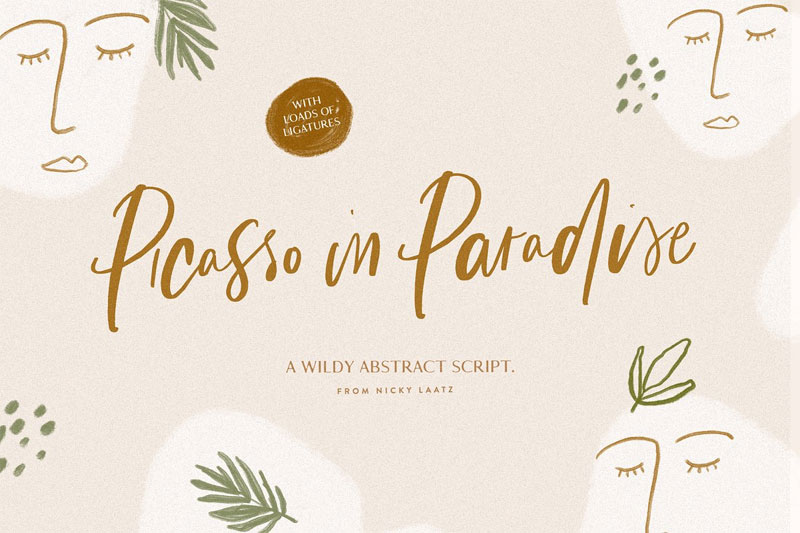 picasso in paradise tiki font