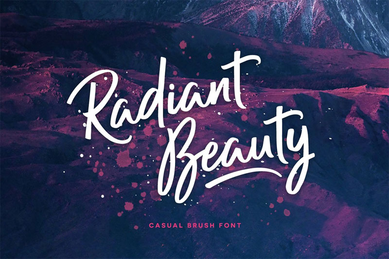 radiant beauty casual brush surf font