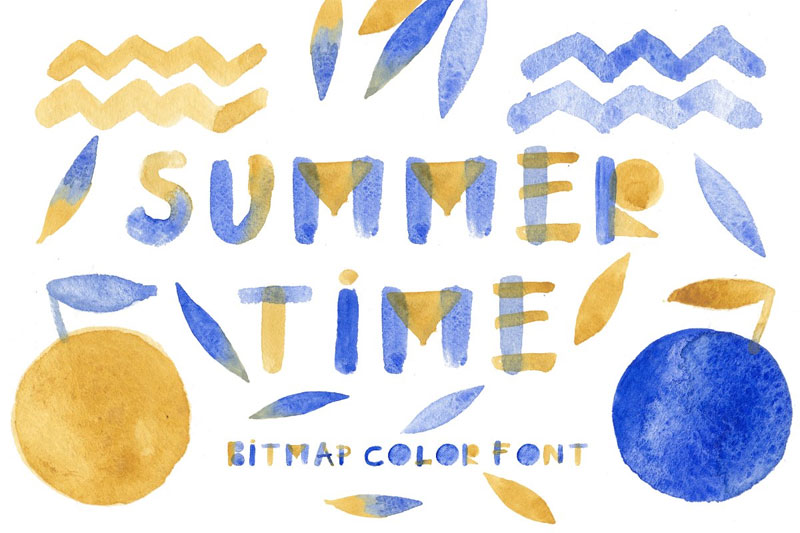 summertime bitmap color tiki font