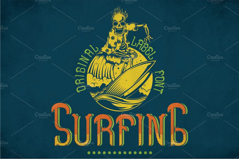 surfing modern label typeface surf font