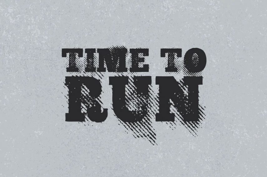Time To Run Gritty Halftone Running Font
