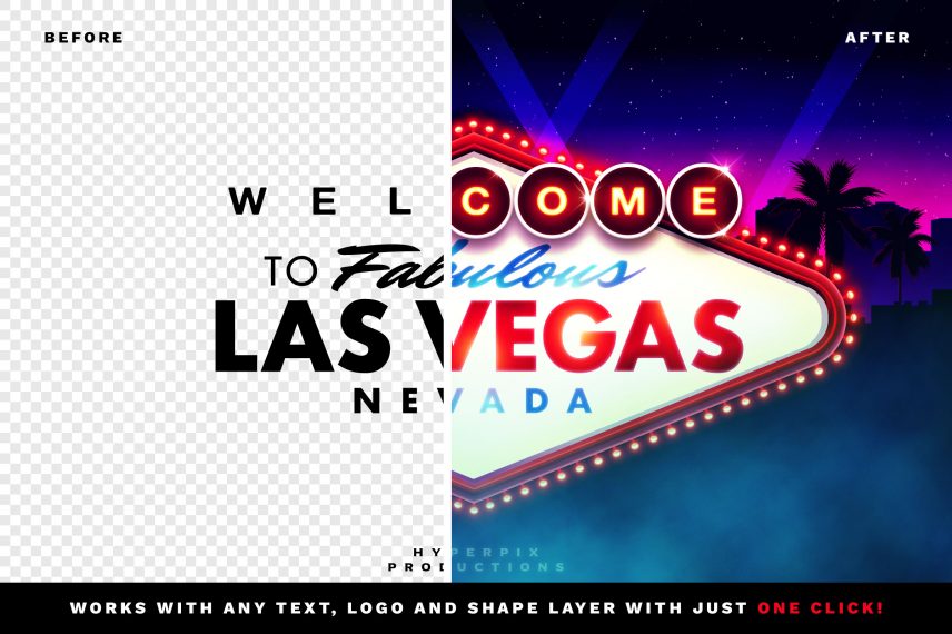 Welcome to Fabulous Las Vegas Sign PSD Mockup Template