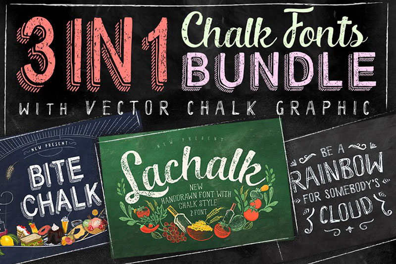 3 in 1 chalk sketch font