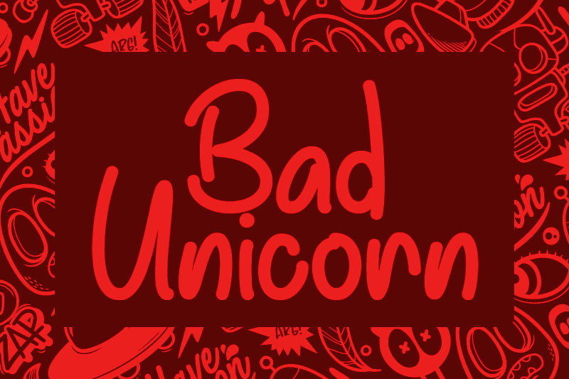 bad unicorn doodle font