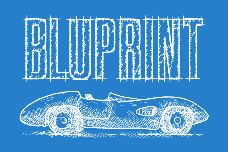 bluprint sketch font