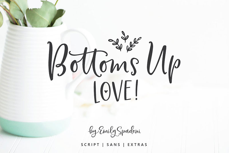 bottoms up love doodle font