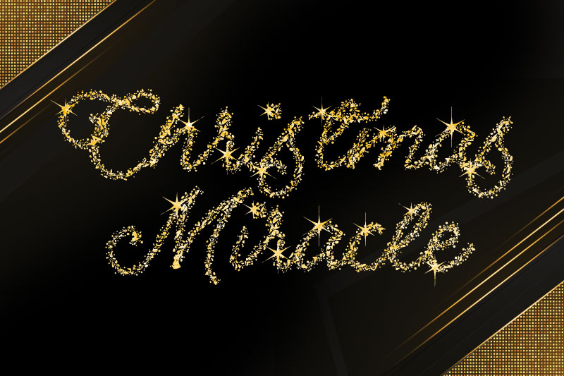 christmas miracle glitter font