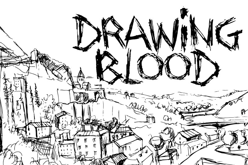 drawing blood sketch font
