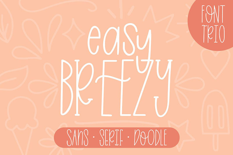 easy breezy trio sans serif doodle font