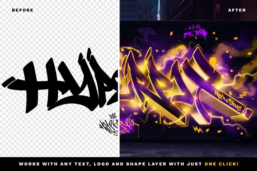 Graffiti Text Effect Vol.6 PSD template