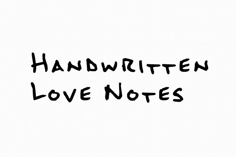 handwritten love notes sketch font