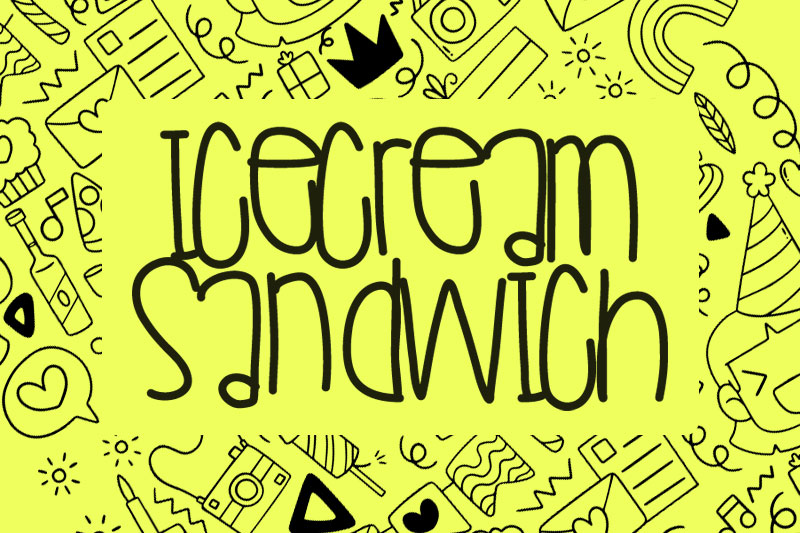 icecreamsandwich doodle font