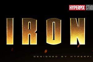 Iron Man 1 Text Effect PSD Logo Template