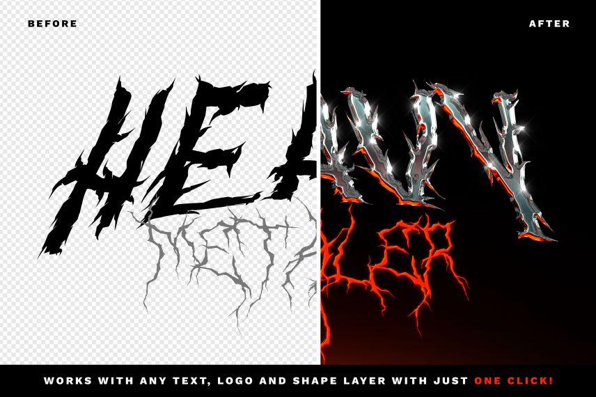 Metal Chrome Text Effect PSD Template