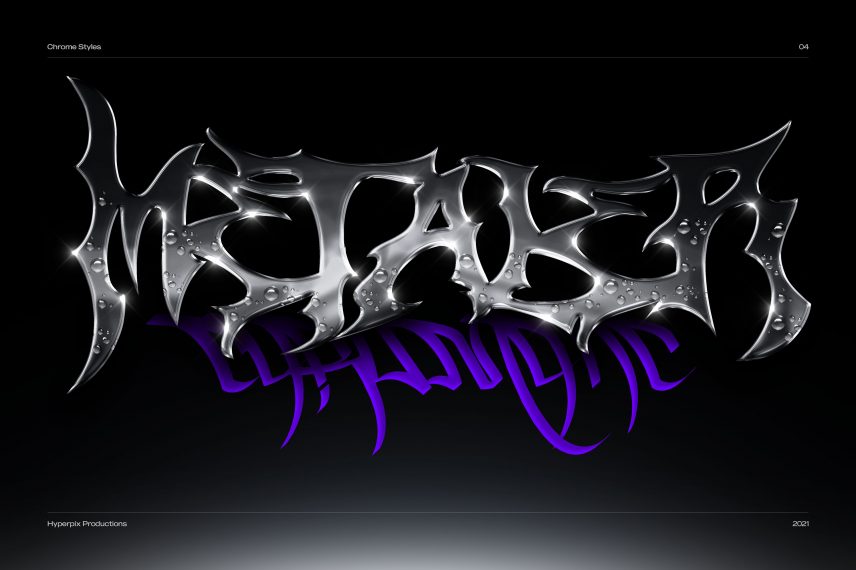 Metal Chrome Text Effect Vol.2 PSD Template