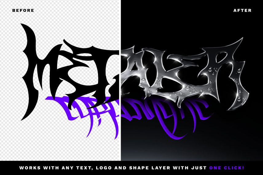 Metal Chrome Text Effect Vol.2 PSD Template