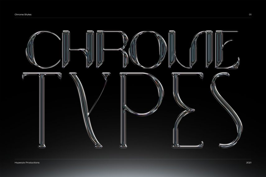 Metallic Chrome Text Effect Vol.7 PSD Text Style