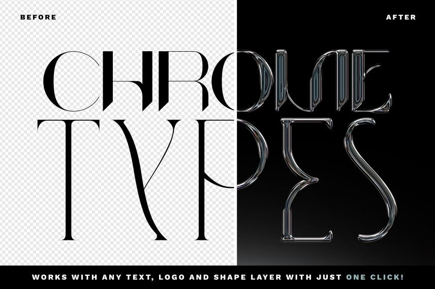 Metallic Chrome Text Effect Vol.7 PSD Text Style