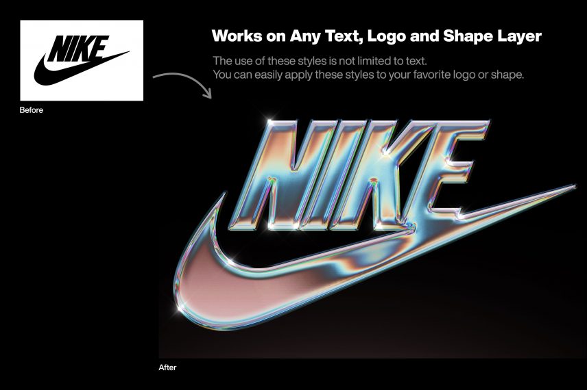 Nike Logo Chrome Style