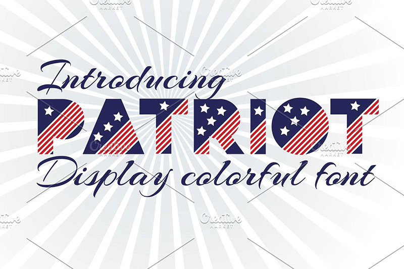 patriot 4th of july and independence day font