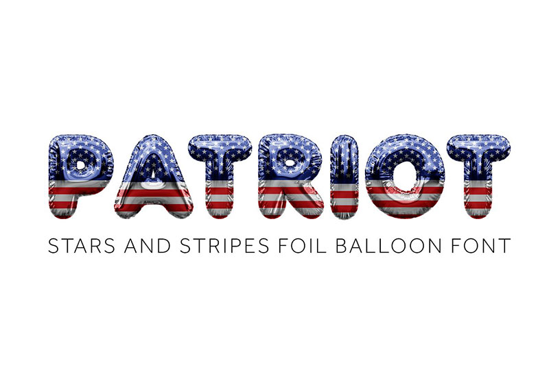 patriot-usa flag foil balloon 4th of-july-and independence day font