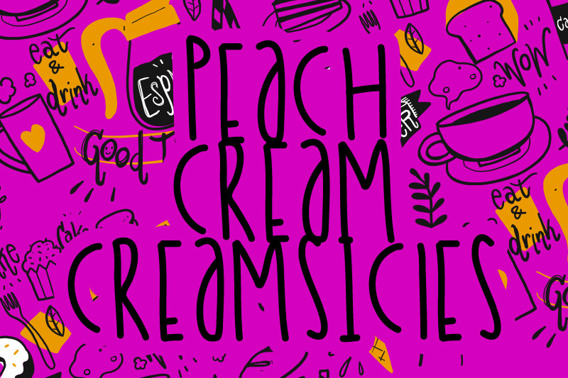peachcreamcreamsicles doodle font