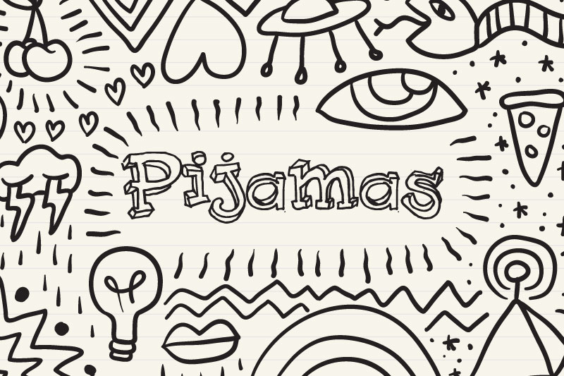 pijamas doodle font
