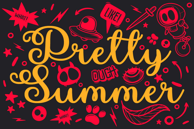 pretty summer doodle font