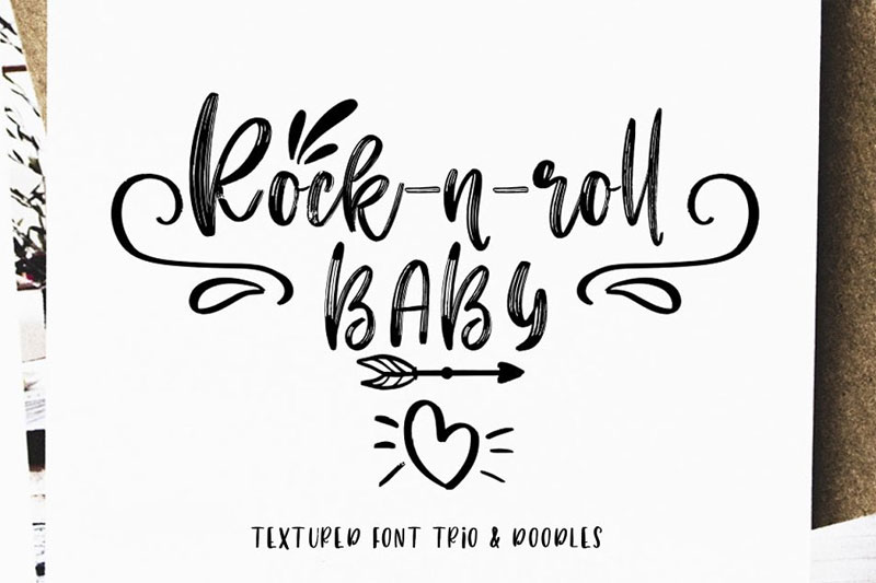 rock n roll baby triodoodles doodle font