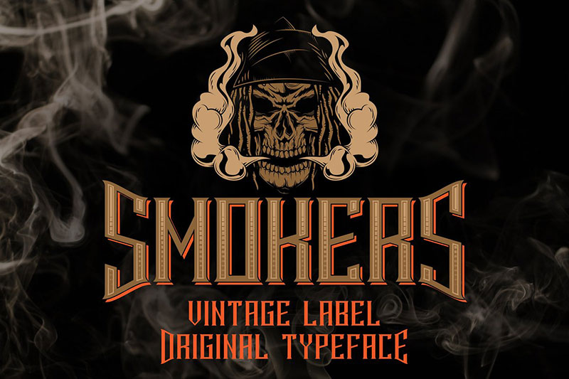 smokers typeface smoke font