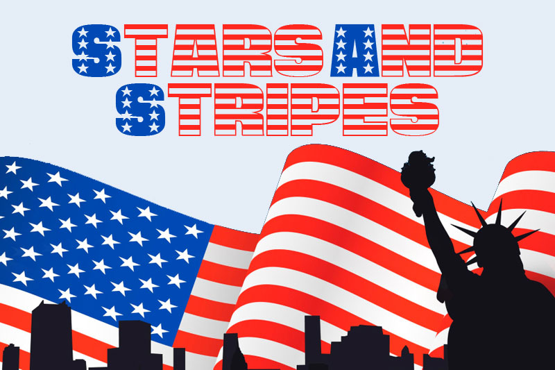 stars and stripes 4th of july and independence day font