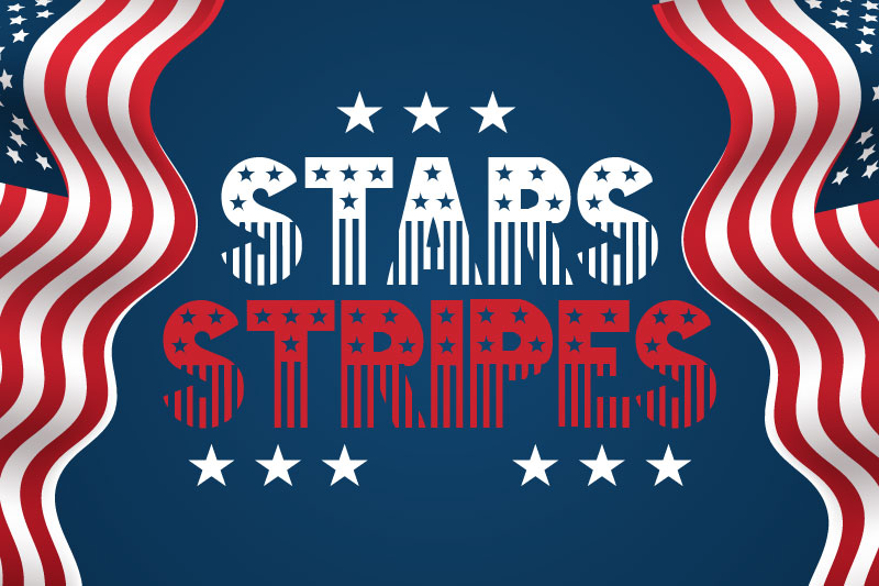 stars stripes 4th of july and independence day font