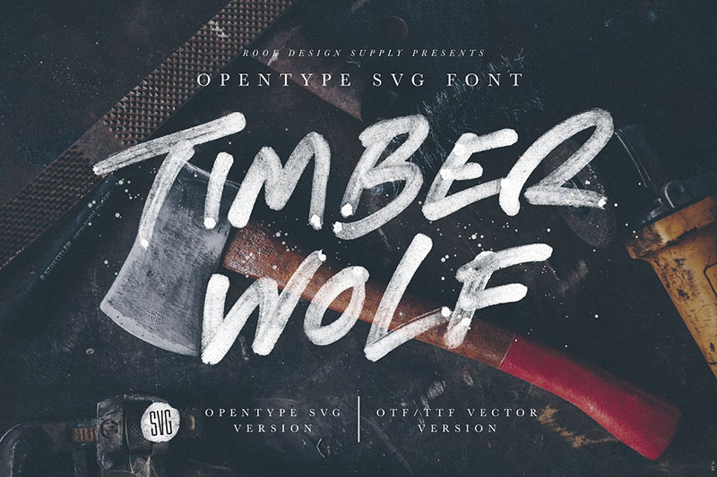 timber wolf opentype svg sketch font