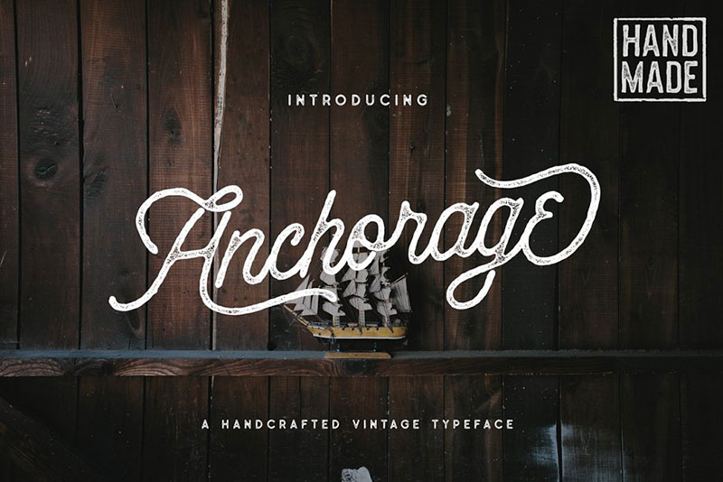 anchorage script typeface outdoor font