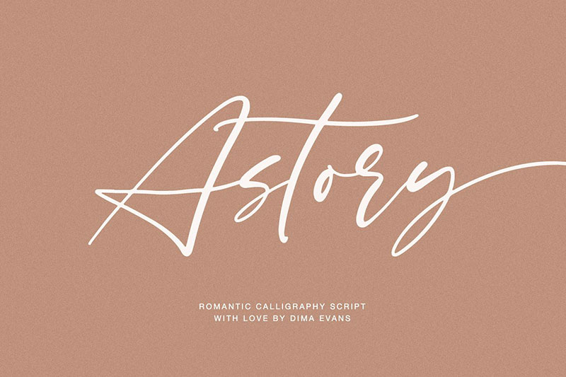 astory romantic script sale feminine font