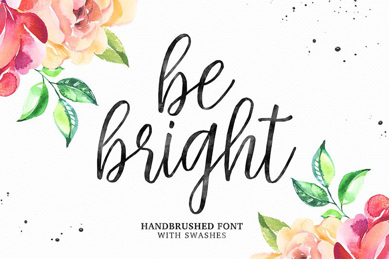 be bright swashes flower font