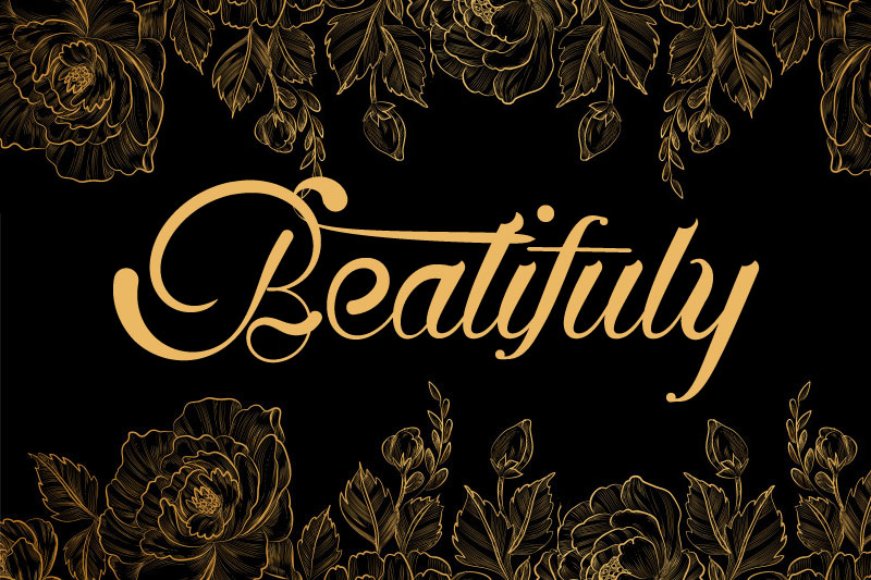 beatifuly flower font