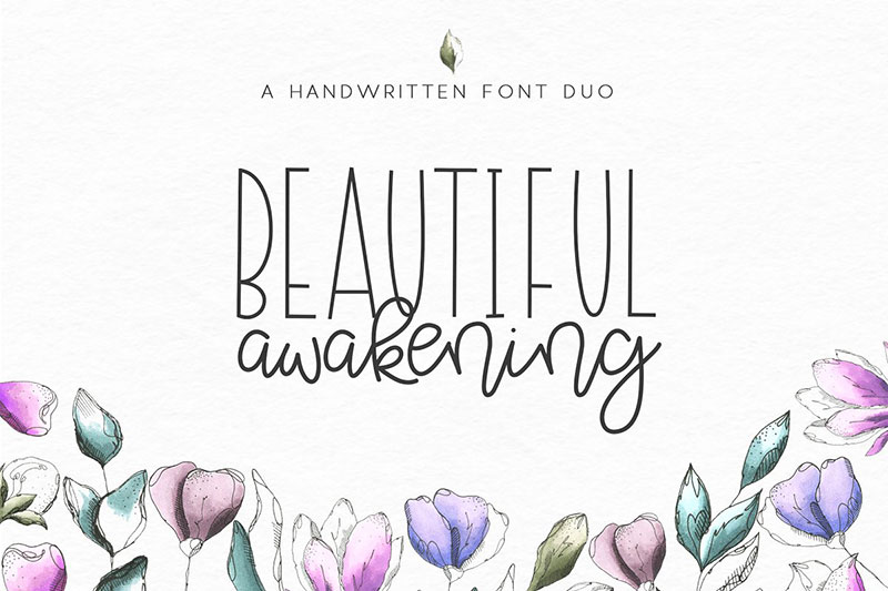 beautiful awakening script flower font