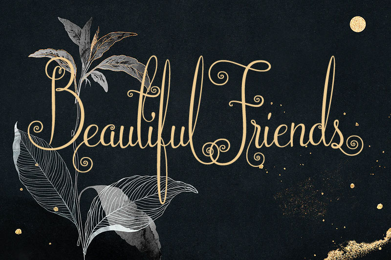 beautiful friends flower font