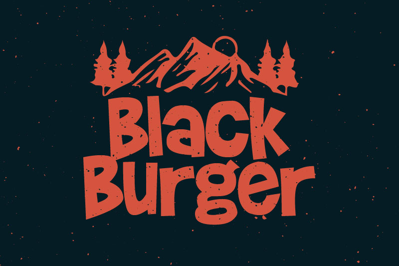 black burger outdoor font