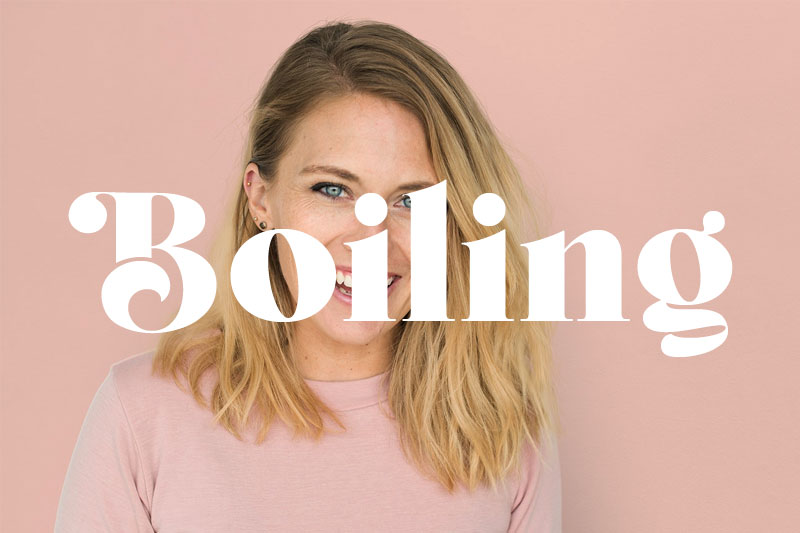 boiling feminine font