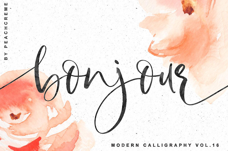 bonjour modern calligraphy feminine font